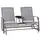 Buy 2 Seats Garden Glider Bench, Metal Frame Loveseat with Glass Top  Centre Table, Porch Rocking Glider for 2 Person, for Deck, Patio, Brown/ Grey