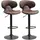 Buy Adjustable Swivel Bar Stools Set of 2, Barstools with Footrest and Backrest, Steel Frame Gas Lift, for Kitchen Counter Dining Room, Brown