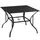 Buy 94 x 94 cm Garden Table with Parasol Hole, Outdoor Dining Garden Table for Four with Slatted Metal Plate Top, Black