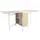 Buy Foldable Drop Leaf Dining Table Folding Workstation for Small Space with Storage Shelves Cubes Oak & White