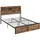 Buy Industrial King Bed Frame, 5.2FT Steel Bed Base with Storage Headboard, Footboard, Slatted Support and Under Bed Storage, 158 x 222cm, Rustic Brown