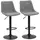Buy Bar Stools Set of 2, Swivel Counter Height Barstools with Back, Adjustable Bar Chairs, Breakfast Dining Stools for Kitchen Island Counter with Adjustable Steel Footrest & Base, Grey