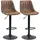 Buy Bar Stools Set of 2, Swivel Counter Height Barstools with Back, Adjustable Bar Chairs, Breakfast Dining Stools for Kitchen Island Counter with Adjustable Steel Footrest & Base, Brown