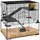 Buy 3 Tiers Hamster Cage, Gerbil Cage with Deep Glass Bottom, Non-Slip Ramps, Platforms, Hut, Exercise Wheels, Water Bottle, Dish, for Syrian Hamster, Dwarf Hamster, 60 x 40 x 57cm