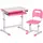Buy Kids Desk and Chair Set, Student Adjustable Writing Desk, with Drawer, Pen Slot, Hook - Pink