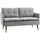 Buy Modern Two Seater Sofa, Button Tufted Loveseat with Cushions and Steel Legs for Living Room, Guest Room, Grey