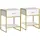 Buy Modern Bedside Table, Nightstand with Drawer Shelf, Side Table for Living room, Bedroom White and Gold, Set of 2