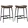Buy Breakfast Bar Stools Set of 2, Microfibre Upholstered Barstools, Industrial Bar Chairs with Curved Seat and Steel Frame for Dining Room, Kitchen, Brown