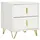 Buy Elegant Chest of Two Drawers - White/Gold-Tone