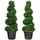 Buy Set of 2 Artificial Plants, Topiary Spiral Boxwood Trees with Pot, for Home Indoor Outdoor Decor, 90cm