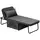 Buy Fabric Sleeper Chair, Folding Chair Bed with Adjustable Backrest, Pillow, Side Pockets for Living Room, Charcoal Grey
