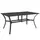 Buy Rectangle Garden Dining Table with Parasol Hole, Patio Table with Steel Frame and Slat Tabletop, 150cm x 90cm, Black