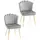 Buy Shell Dining Chairs Set of 2, Upholstered Kitchen Chairs with Gold Metal Legs and Backrest, Velvet Fabric Lounge Leisure Chairs for Living Room, Reception Room, Grey