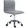 Buy Adjustable Swivel Office Chair with Armless Mid-Back in PU Leather and Chrome Base - Light Grey
