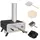 Buy Portable Wood Pellet Pizza Oven with 12" / 30cm Rotating Pizza Stone, Peel and Cover, Wood Fired Pizza Maker with Thermometer for Outdoor Garden Cooking
