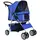 Buy Pet Stroller for Small Miniature Dogs Cats Foldable Travel Carriage with Wheels Zipper Entry Cup Holder Storage Basket Blue