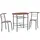 Buy 3-Piece Dining Table Set , Metal Frame Wood Top Breakfast Bar Table Set for 2, Dining Table w/Storage Shelf & 2 chairs