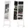 Buy Free Standing LED Mirrored Jewelry Cabinet Armoire Floor Organiser W/ 3 Angle Adjustable For Rings Earrings Bracelets Cosmetics Warm White