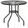 Buy Outdoor Ï†80cm Round Dining Table Tempered Glass Top Steel Frame Bistro Coffee End Side Table Garden w/ Parasol Hole