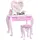 Buy Kids Dressing Table Set, Vanity Table with Stool, Mirror, Drawer, Desktop Storage, Heart Theme, Pink
