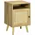 Buy Bedside Table with Rattan Element, Side End Table with Shelf and Cupboard, 39cmx35cmx60cm, Natural