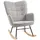 Buy Berber Fleece Nursery Glider Rocker for Nursing, Wingback Rocking Chair for Living Room, Light Grey