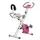 Buy Folding Exercise Bike, with Adjustable Magnetic Resistance, Seat Height - White and Pink
