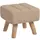 Buy Linen-Look Square Padded Footstool - Brown