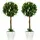 Buy Set of 2 Decorative Artificial Plants Ball Trees with Flower for Home Indoor Outdoor Decor, 60cm ,White