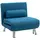 Buy Single Linen-Look Sleeper Chair - Blue