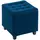Buy Velvet-Feel Square Ottoman - Blue