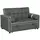 Buy Two-Seater Linen-Look Sofa Bed - Charcoal Grey