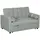Buy Two-Seater Linen-Look Sofa Bed - Light Grey