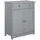 Buy 75x60cm Freestanding Bathroom Storage Cabinet Unit w/ 2 Drawers Cupboard Adjustable Shelf Metal Handles Traditional Style Grey