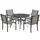 Buy 5 Piece Garden Furniture Set, Garden Dining Set with Round Table and 4 Stackable Chairs, Steel Frame, for Outdoor, Patio, Terraces, Dark Grey