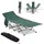 Buy Single Person Camping Bed Folding Cot Outdoor Patio Portable Military Sleeping Bed Travel Guest Leisure Fishing with Side Pocket and Carry Bag - Green