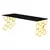 Buy Quetta Gold Black Glass Coffee Table, Colour: Gold