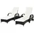 Buy 2 Seater Rattan Sun Lounger Set with Side Table Black