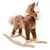 Buy Kids Children Plush Rocking Horse Wooden Base Ride On Toy Rocker with Handle Grip Traditional Toy Fun Gift for Age 3+ (Brown)