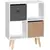 Buy Freestanding 4 Cube Unit Cabinet Unit w/ 3 Fabric Drawers Handles Home Office Storage Shelves