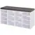 Buy Multi-Storage Shoe Rack w/ 14 Compartments Cushion Moving Shelves Solid Frame Foot Pads Home Office Tidy Organisation Boots Trainers White