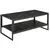 Buy Coffee Table, Two-Tier Marble Centre Table with Metal Frame and Storage Shelf for Living Room, 106 x 50 x 45cm, Black