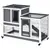 Buy Wooden Indoor Rabbit Hutch Guinea Pig House Bunny Small Animal Cage W/ Wheels Enclosed Run 110 x 50 x 88 cm, Grey
