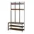 Buy Coat Rack Stand, Free Standing Hall Tree, Coat Stand with Hooks, Bench and Shoe Rack, 100cm x 40cm x 184cm, Industrial Style, Rustic Brown and Black
