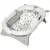 Buy Foldable Baby Bathtub Set, Collapsible Bath Tub with Thermostatic Water Plug, Non-Slip Support, Cushion Pad, Drain Plugs, for Newborn to 3 Years - Offwhite