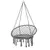 Buy Outdoor Cotton-Polyester Blend Macrame Hanging Rope Chair with Cushion, Portable Garden Chair with Fringe Tassels for Patio, Deck, Tree, Grey