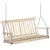 Buy Outdoor Wooden Swing Bench 2-Seater Porch Swing Chair Hanging Hammock Garden Furniture, Natural