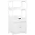 Buy Bathroom Floor Cabinet, Free Standing Kitchen Cupboard with Shelves, Drawer and Doors, Storage Organizer for Living Room, White