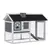 Buy Wooden Rabbit Hutch and Run with Sliding Tray, Ramp, Water-resistant Roof, for 2-4 Rabbits, Grey