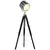 Buy Industrial Style Adjustable Tripod Floor Lamp, Searchlight Lamp with Wooden Legs and Steel Lampshade, 110-155cm, Black